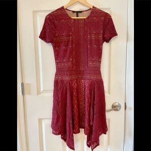 BCBG Red Lace Dress (Size XS)